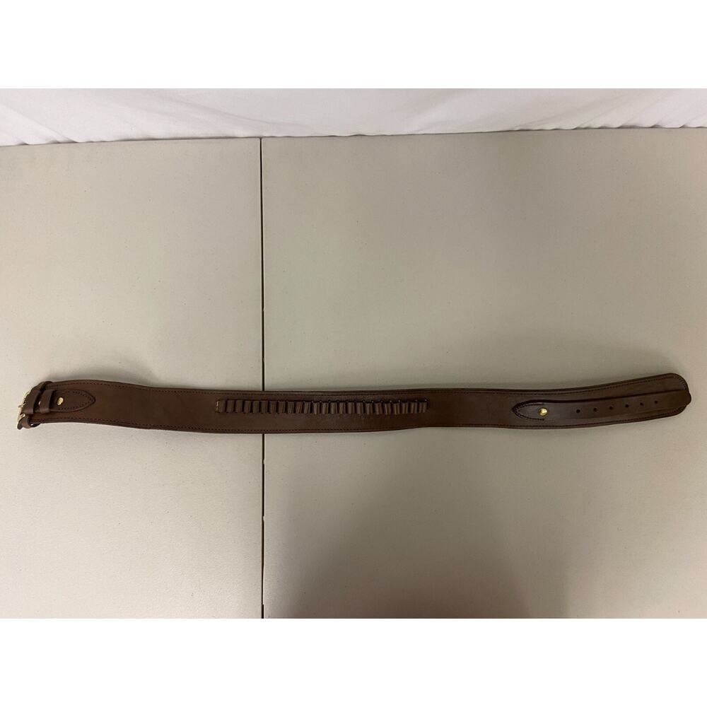 Western Express 45 Caliber Ammo Cartridge Gun Belt Choco Brown Leather Size 34